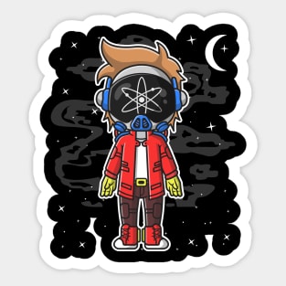 Hiphop Astronaut Cosmos Crypto ATOM Coin To The Moon Token Cryptocurrency Wallet HODL Birthday Gift For Men Women Kids Sticker